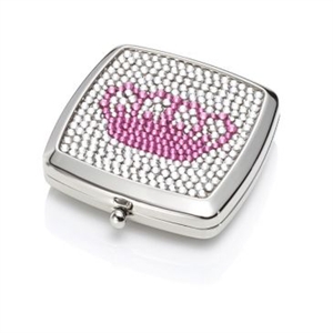 M : Red Alligator Patterned Leatherette Compact Mirror